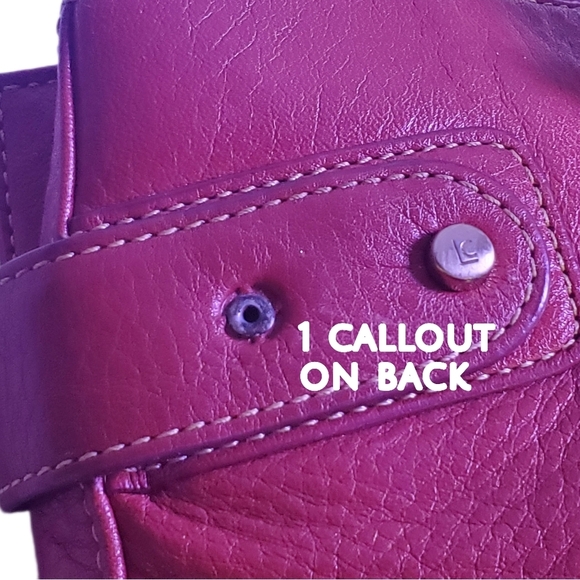 LIZ CLAIBORNE Vintage Liz Claiborne Genuine Red Leather Shoulder Bag 1980's EUC - Picture 6 of 14